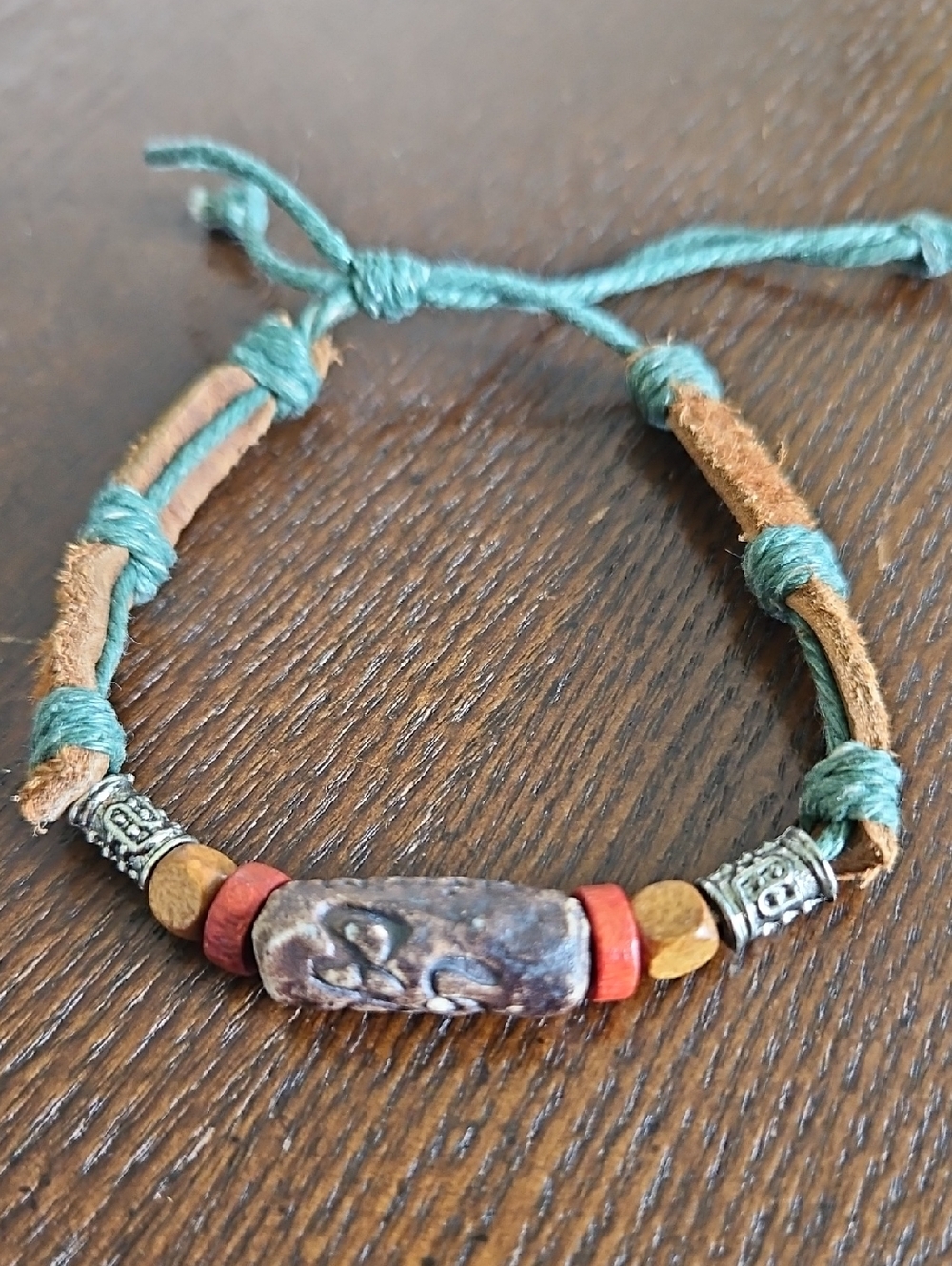 Beaded Suede and Cord Bracelet